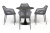 "Беллини" обеденная группа на 4 персоны, цвет темно-серый