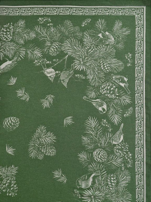 Скатерть жаккардовая "Зимние птицы" 150*220