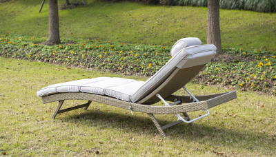 "Лиссабон" шезлонг из искусственного ротанга, цвет соломенный