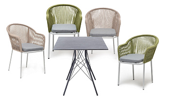 Комплект на 4 персоны обеденный стол "Конте" со стульями "Лион"